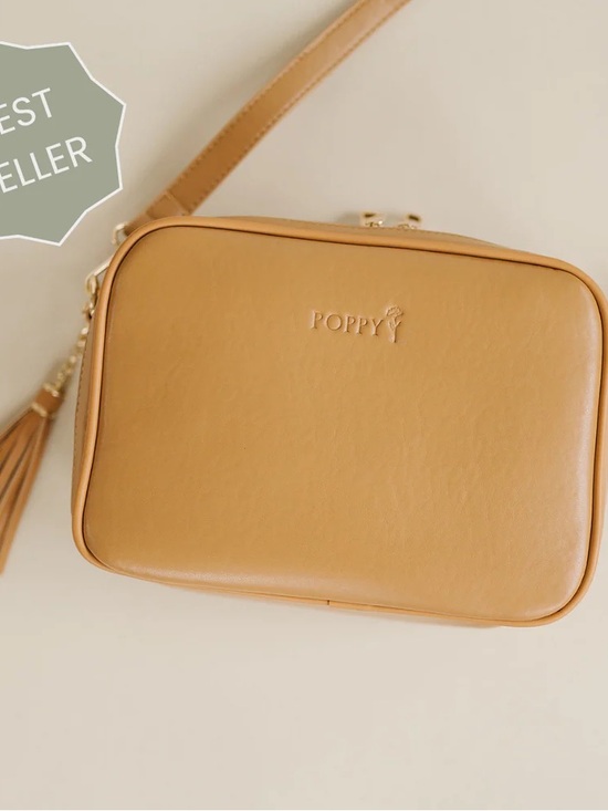 poppy brand Handbags - POPPY Tan Leather Crossbody Bag camel